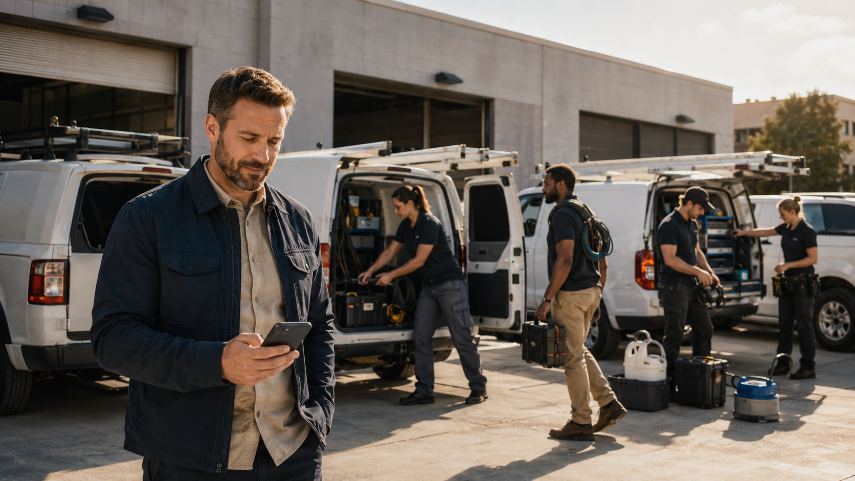 A field team preparing for scheduled customer work